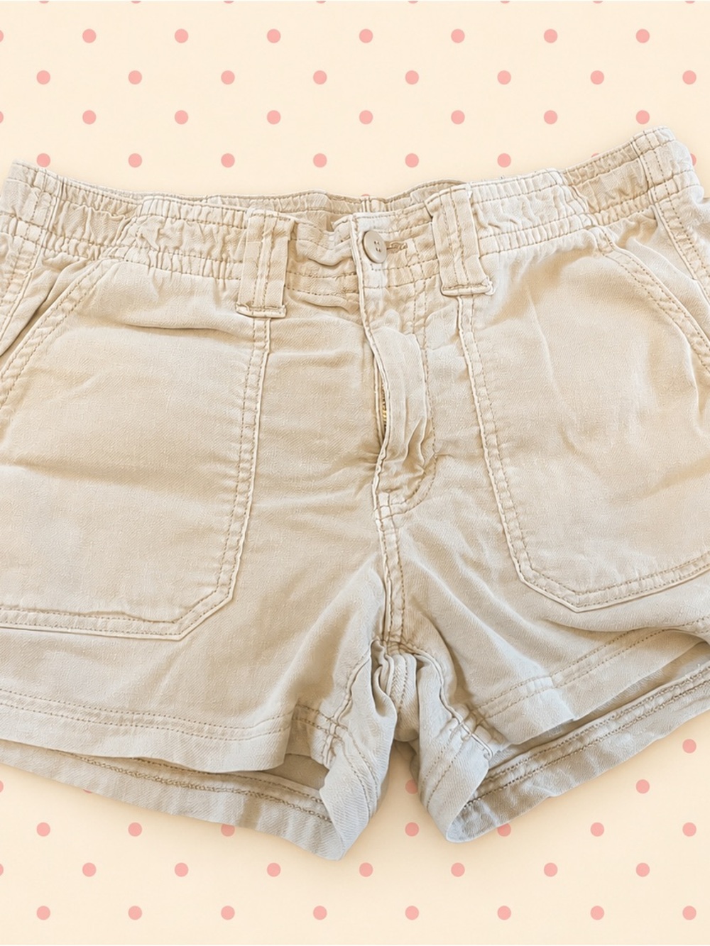 American Eagle Outfitters Light Tan High-Waist Cargo Shorts